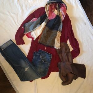 Scarf- so cozy!  Navy, red, blue, tan!